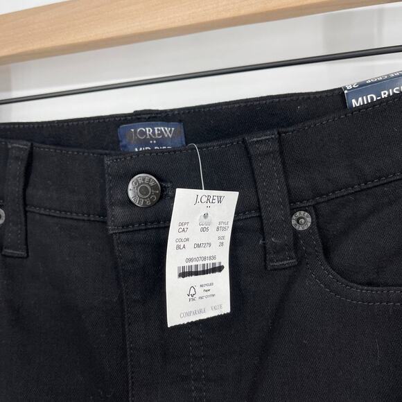 J.Crew Factory Flare Crop Black Jean in all-day stretch Mid Rise Size 28 NWT - Picture 5 of 7